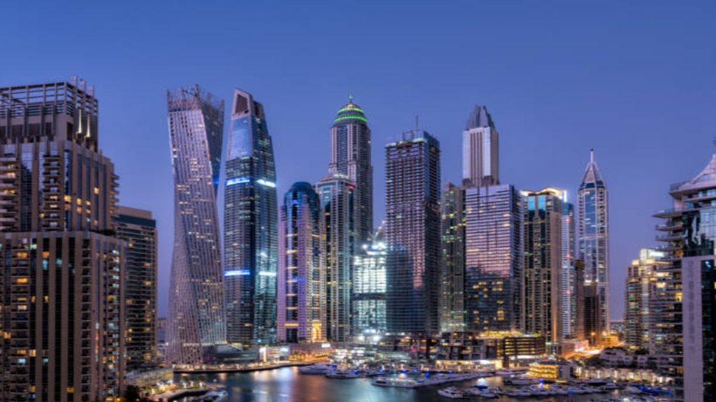 Beautiful Night View of Dubai Architecture Complex Beautiful Night View of Dubai Architecture Complex